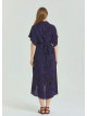 V Neck Pleated Detail Purple Summer Plus Size Dress 4605